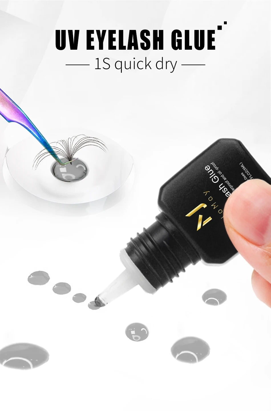 JOMAY 1 Second UV Glue Fast Drying Strong False Eyelash Extension Glue Adhesive Retention 90days Low Smell Mink Eyelash UV Glue