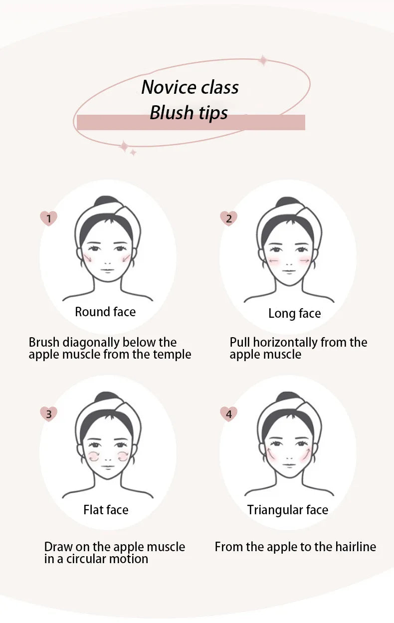 Three-color Blush Palette Delicate Long-lasting Waterproof Non-fading Eyeshadow Blush Integration Tray