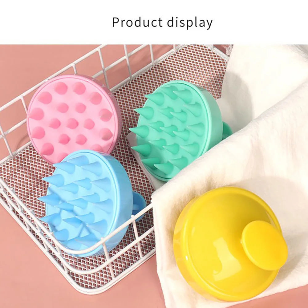 Silicone Scalp Scrubber Hair Shampoo Brush, Head Scrubber Hair Wash Brush Cleansing Dandruff Brush
