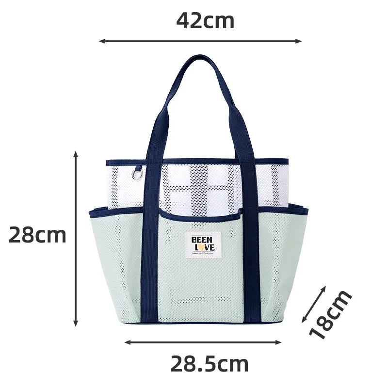 Gym Bag Beach Bag Fashions Transparent Waterproof Multi-Pocket Tote Swimming Mesh Bags High Volume Beach Organiser Travel Swim