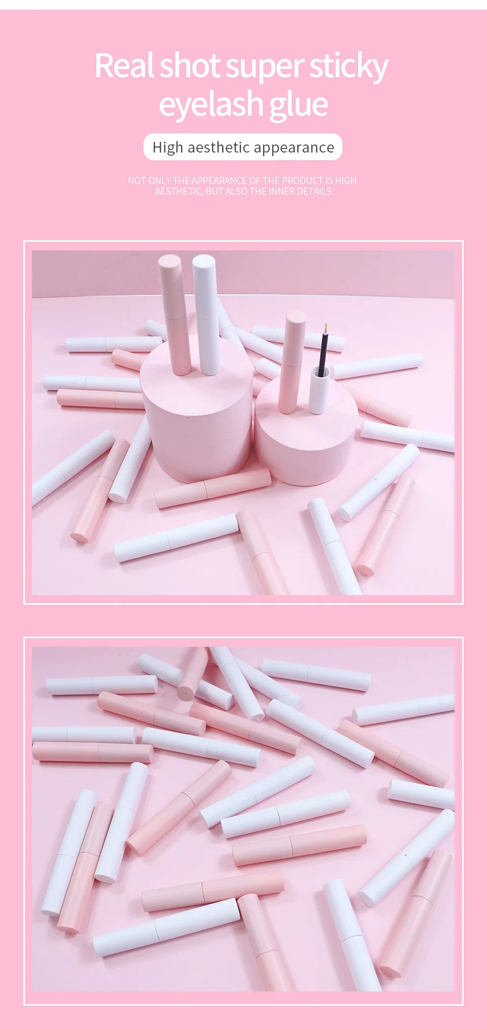 Eyelashes Glue Black & White Waterproof Lash Glue Cosmetics Tools for Mink Lashes