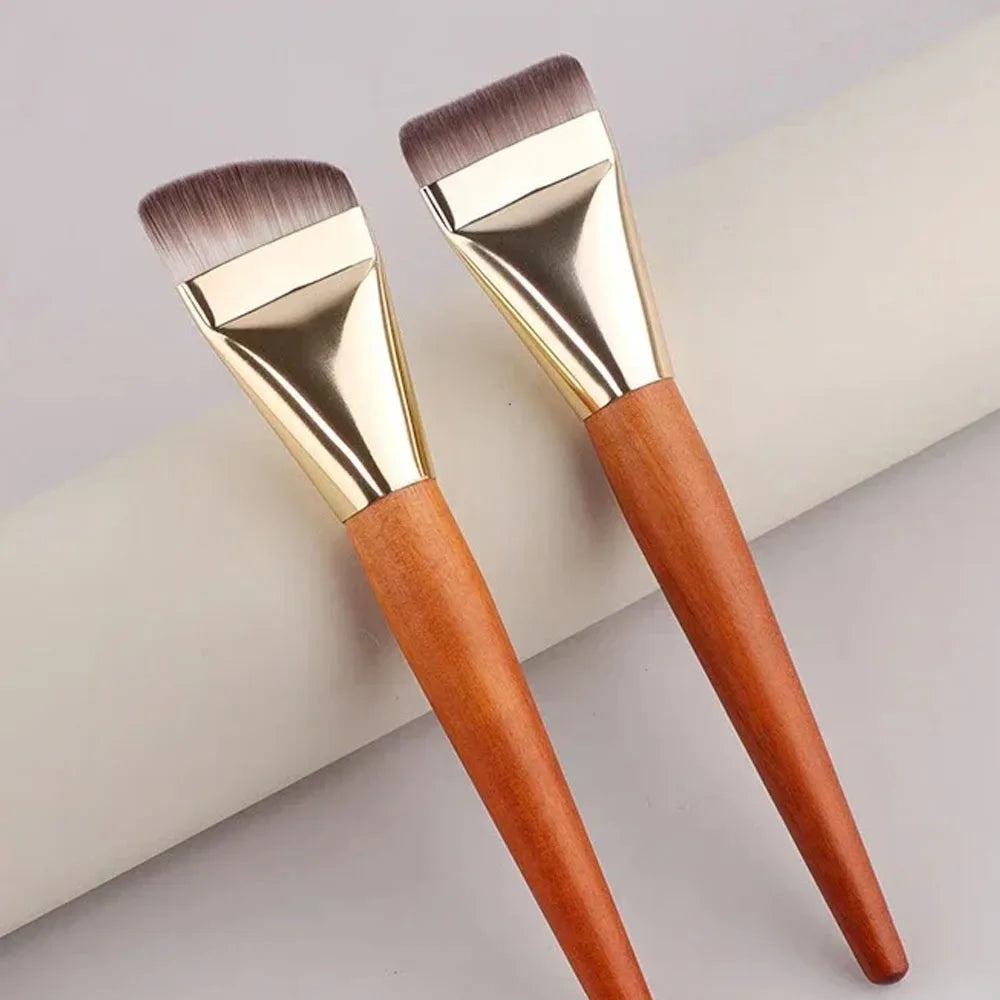 Foundation Brush With Wooden Handle Ultra Thin Flat BB Cream Makeup Brushes Concealer Foundation Natural Look Makeup Tool