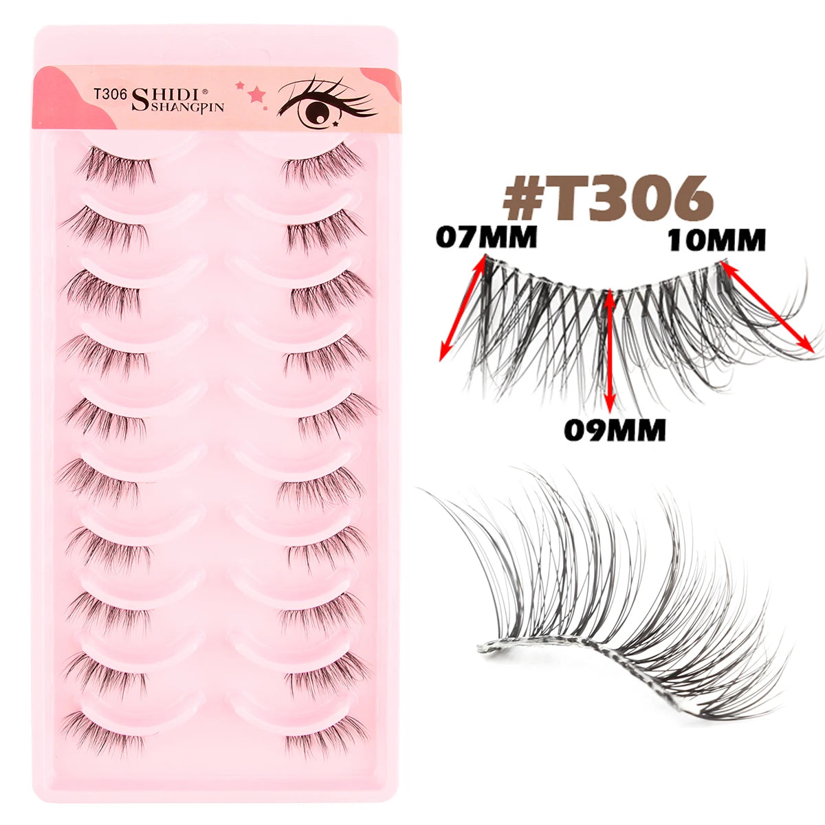 10 Pairs Natural Manga Lashes Soft Eyelashes Thick False Eyelashes Manga Eyelashes Daily Dating Makeup Eyelashes Lashes Wispy