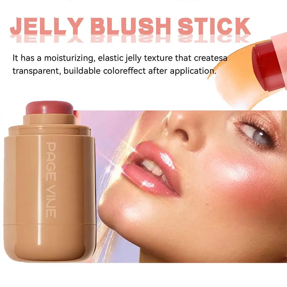 PAGE VINE Pocket Blush Stick Lip And Cheek Hydrating Stick Natural Rouge Powder Blush Cream Lipstick Cheek Easy To Apply Color