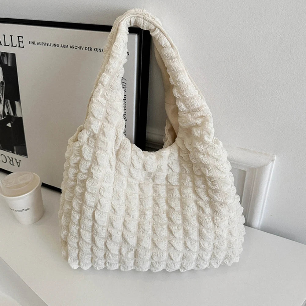 Elegant Handbag Pleated Cloud Bag Female Candy Color Large Capacity Shoulder Bag Handbags Shopping Girls Pouch Tote Bolsas