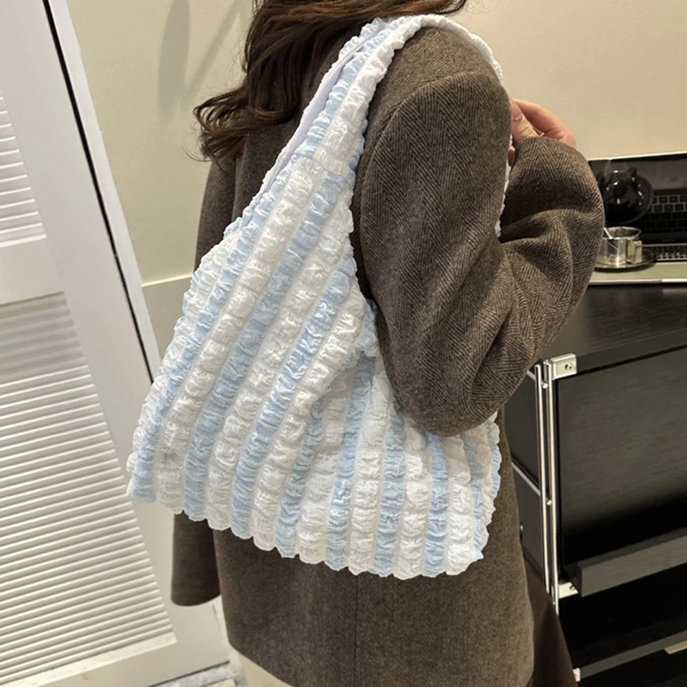 Elegant Handbag Pleated Cloud Bag Female Candy Color Large Capacity Shoulder Bag Handbags Shopping Girls Pouch Tote Bolsas