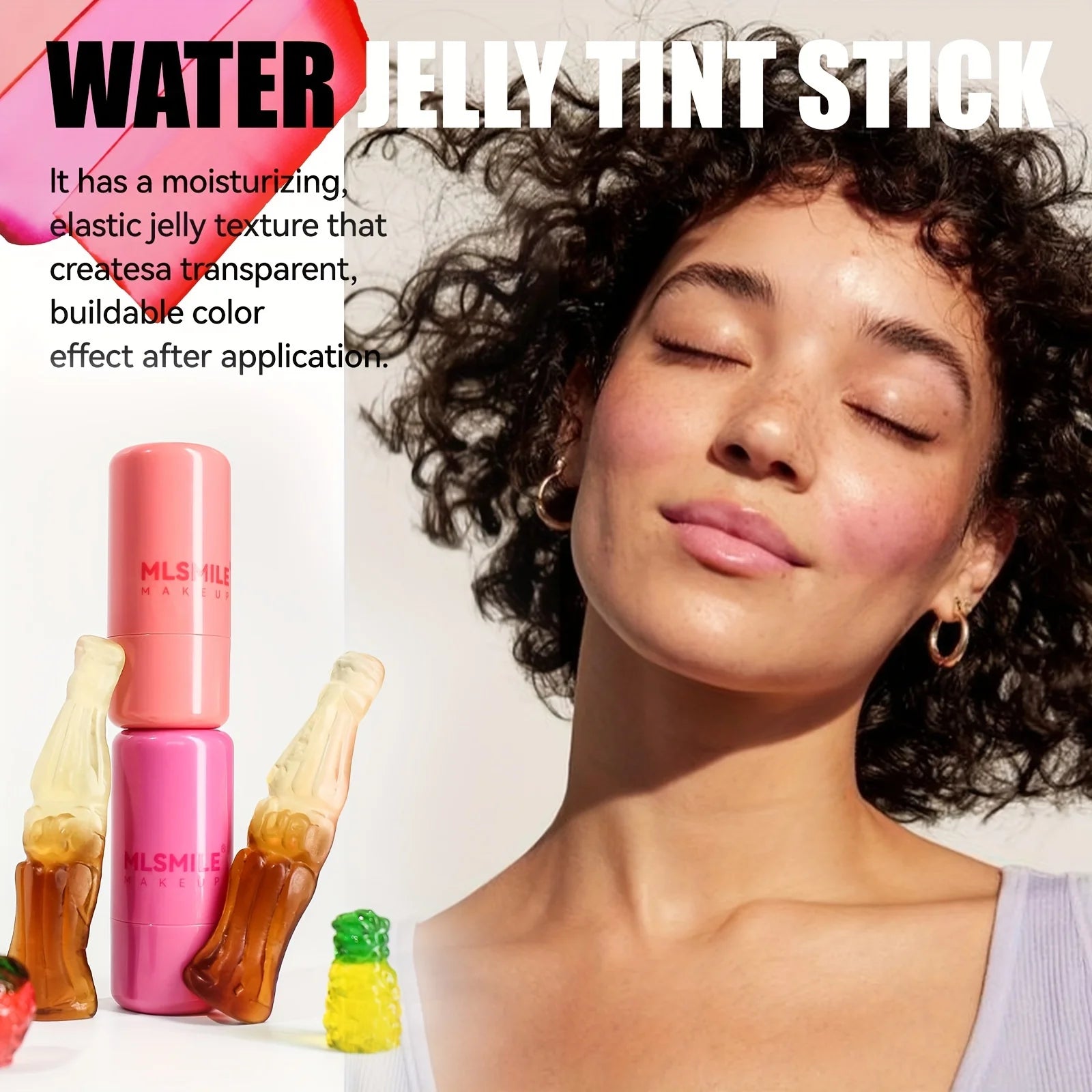 Jelly Blush Stick Lip and Cheek Stick, Multi-purpose Jelly Tint Jelly Blush, Blush Cooling Water Tint Sheer Lip & Cheek Stain