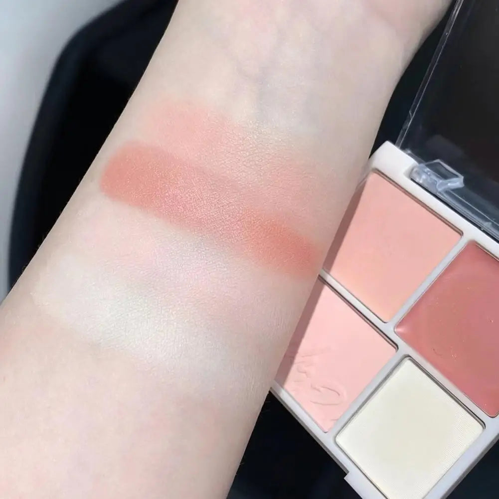 4 Colors Concealer Blush Cream Matte Highlight Contour Makeup All-in-one Palette Rose Hawthorn Cheek Tint Blusher Powder Makeup