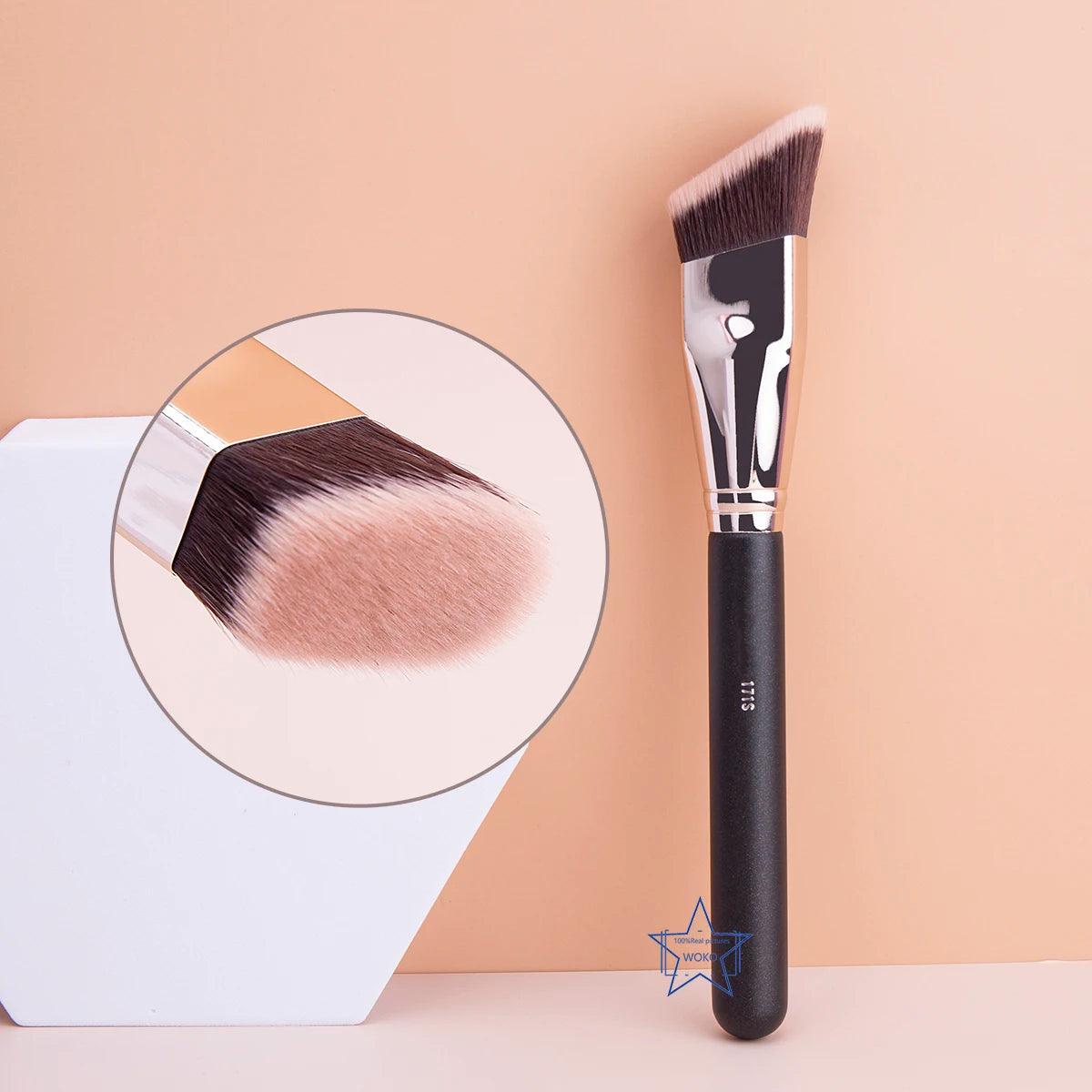 Angled Liquid Powder Contour Makeup Brushes Cream Blush Liquid Foundation Blending Brush Angled Professional Beauty Tools