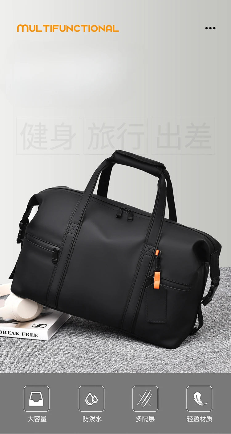 New Cross-border Large Capacity Men's Business Travel Tote for Commuting, Water-resistant Gym Bag for Sports and Fitness