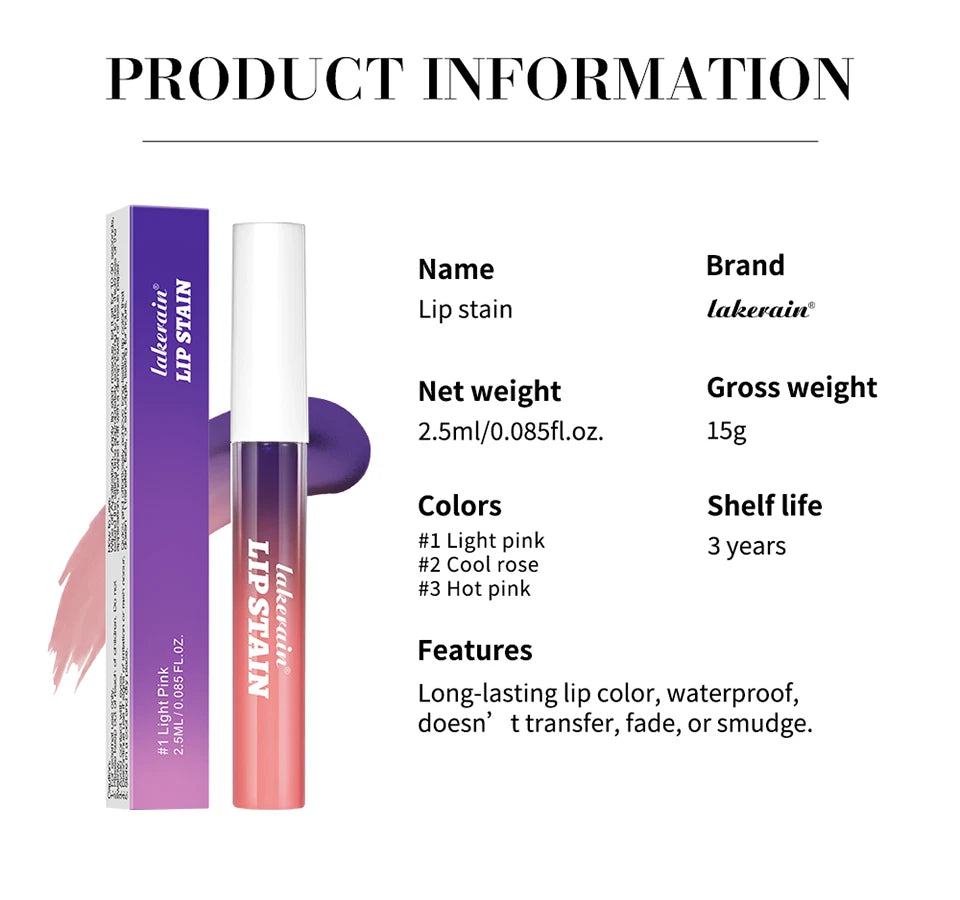 3 Colors Waterproof Peel-off Liquid Lipstick Lasting Moisturizer Lip Gloss No Fading Sexy Lip Gloss Tattoo Dyed Lip Cosmetics