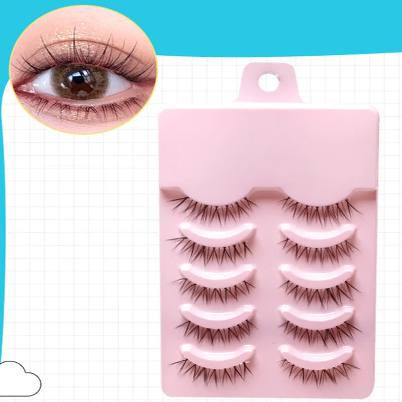 New 5 Pairs Manga Lashe Soft Natural Eyelashes Thick False Eyelashes Demon Eyelashes Daily Dating Makeup Eyelashes Lashes Wispy