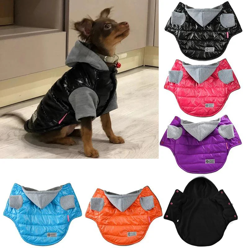 Waterproof Winter Pet Clothes For Small Dogs Thick Warm Puppy Cat Dog Jacket Coat Chihuahua French Bulldog Clothes With Hood