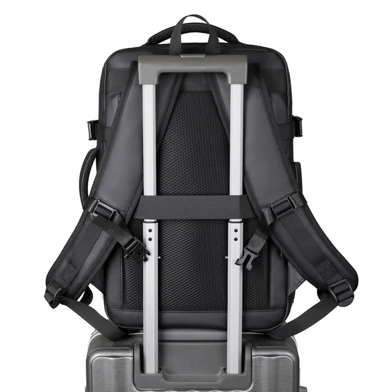 Unisex Vacuum Compression Solid Color Simple Travel Backpack, Large Capacity And Durable Multi-compartment Carry-on Bag
