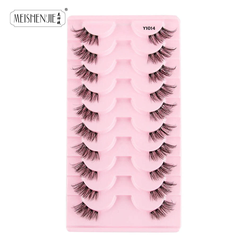 Fake Eyelashes Hot 3/10 Pairs Half Lashes Cat Eye Natural Long Fluffy 3D Mink Lashes Handmade Make up Tools maquillaje Faux Cils