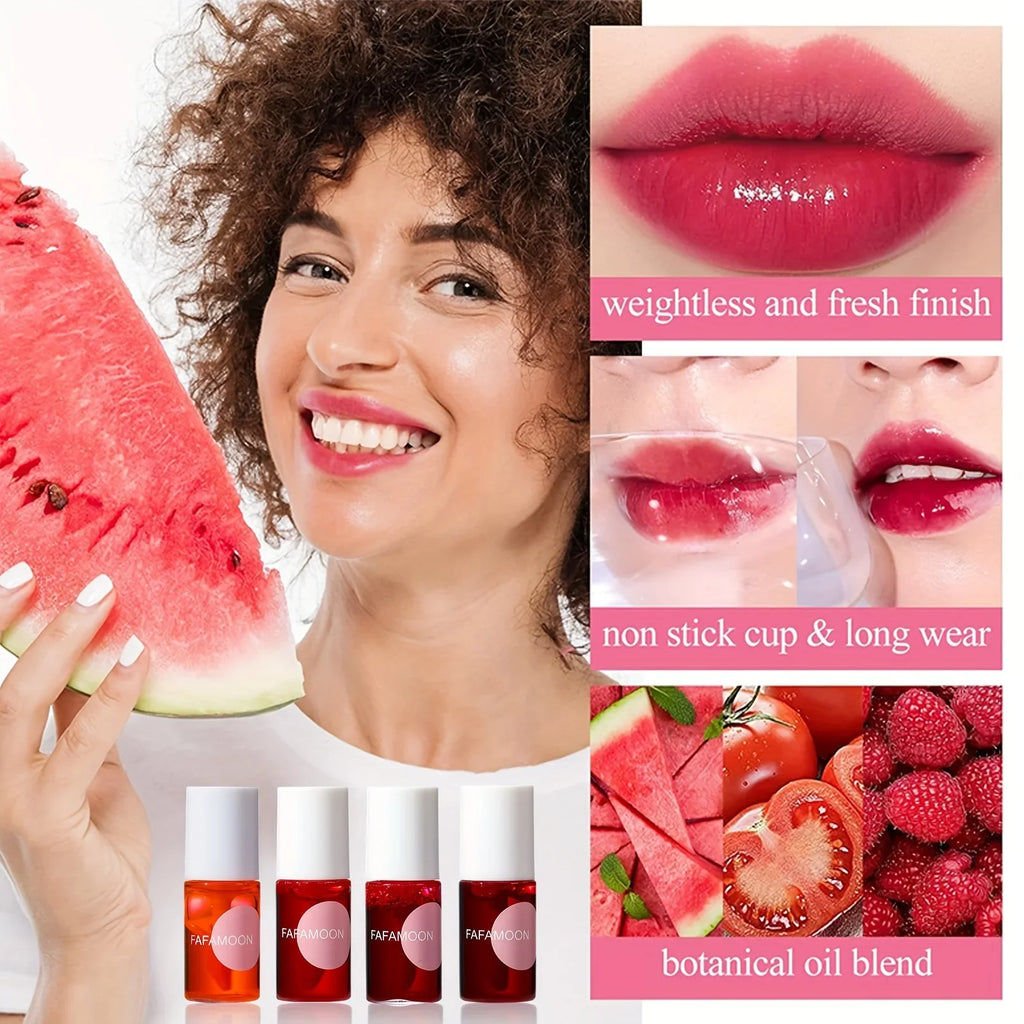 Lip Gloss lip ink Long Lasting Water Tint Nonstick Cup Lip Stain Hydrating Lip Makeup Fruit Platter Series Liquid Lipstick