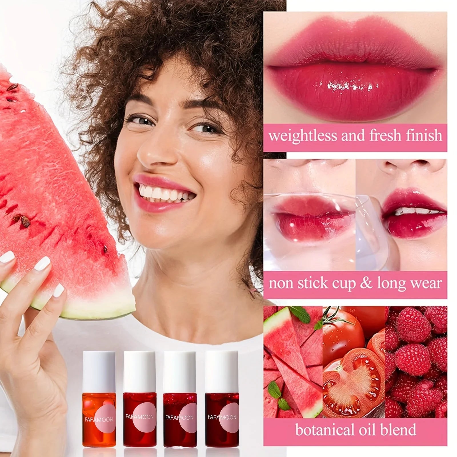 Lip Gloss lip ink Long Lasting Water Tint Nonstick Cup Lip Stain Hydrating Lip Makeup Fruit Platter Series Liquid Lipstick
