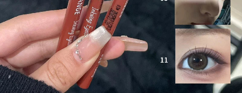Matte Brighten Lying silkworm Eyeliner Gel Pen Waterproof Quick Drying Pink Brown Ultra fine Eye Shadow Pen Not-Smudge Makeup