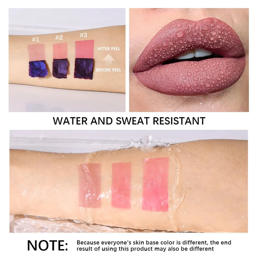 Peel Off Lip Tint – Korean Matte Liquid Lipstick, Long-Lasting, Waterproof, Smudge-Proof, Easy Color, Unisex, Multiple Shades