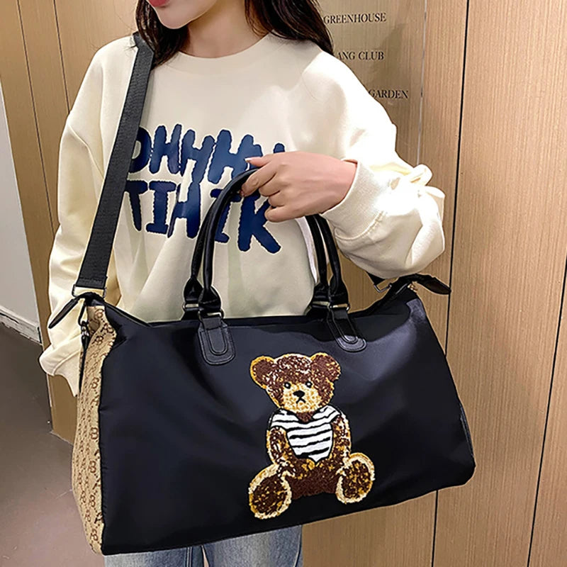 Short Distance Large Capacity Hand-held Travel Bag Crossbody Women's Luggage Storage Bag New Style Fashionable casual Bag