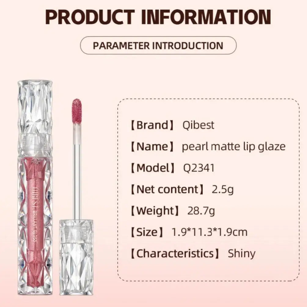 Diamond Shimmer Waterproof Lipgloss 10 Colors Liquid Lipstick Glitter Shiny Pearl Glaze Long Lasting Lip Tint Women Makeup