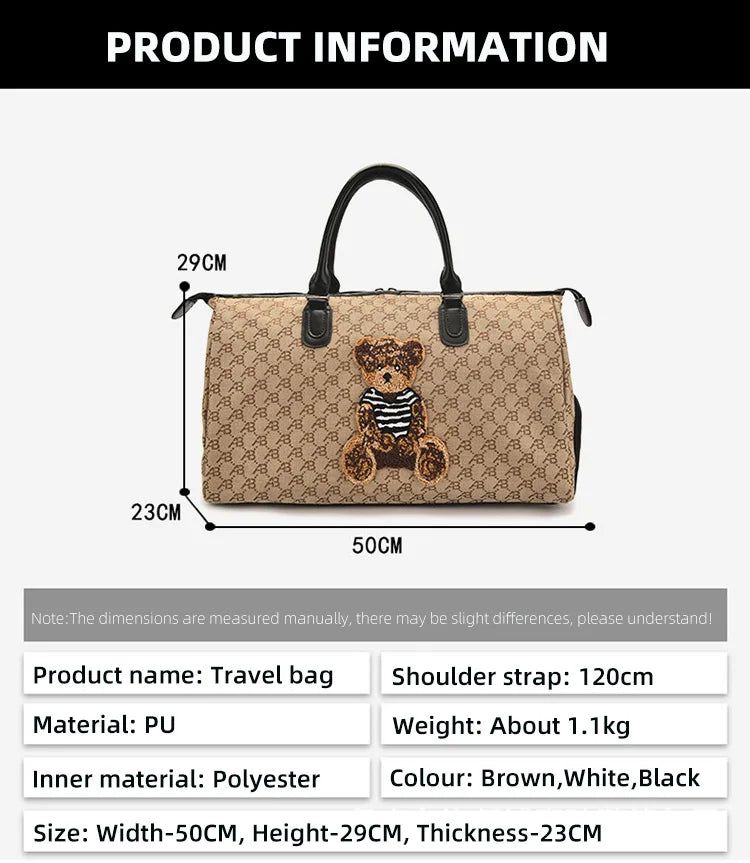 Fashion Travel Bag Traveling Luggage Zipper Storage Bag Carry-on Duffle Bag With Single Shoulder Strap For Short Trips Bussiness
