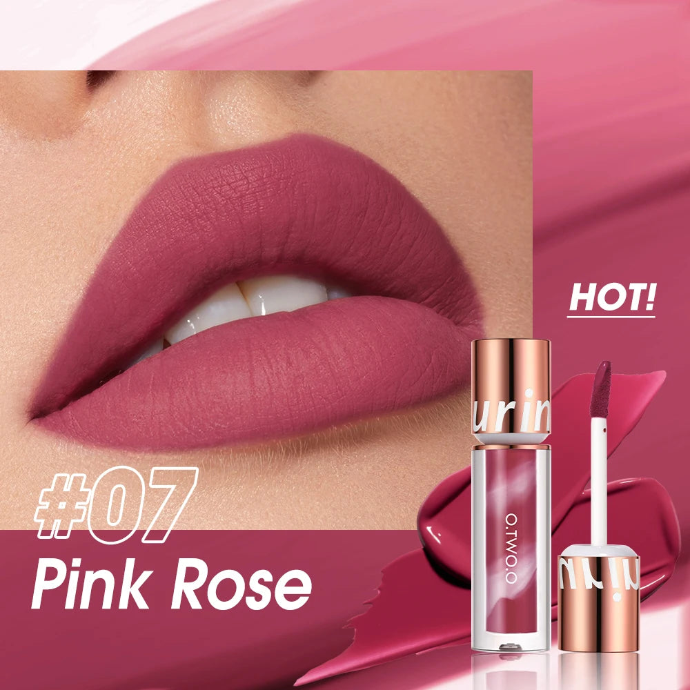 O.TWO.O Newest Lipstick Waterproof Makeup Lip gloss Rose Rouge Silk Liptint Matte Sexy Red Lip Stain Liquid Lipgloss