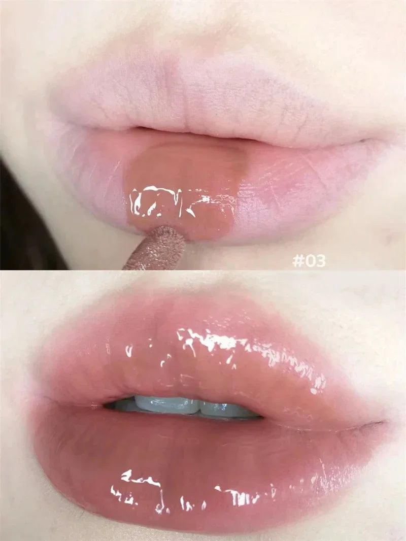 Punk Dark Brown Mirror Water Lip Gloss Red Lip Glaze Transparent Glass Lip Oil Waterproof Liquid Lipstick Clear Tint Makeup New