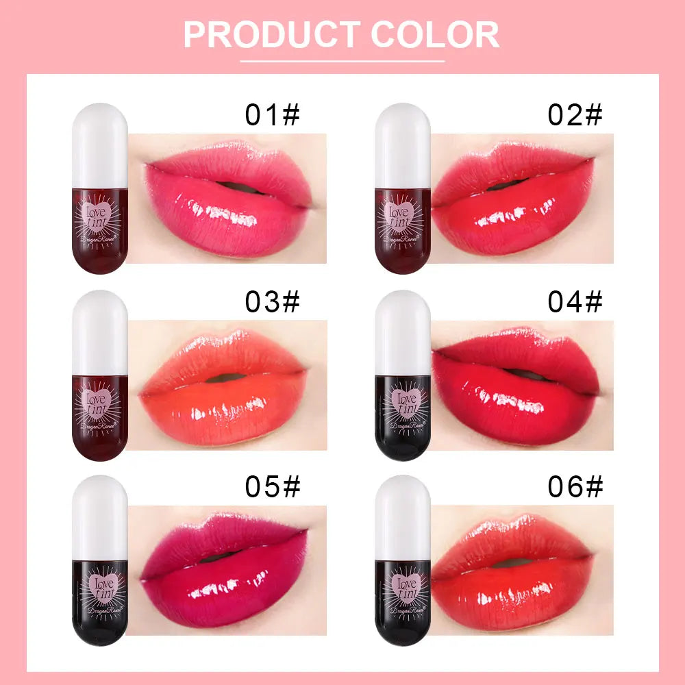 Mirror Lipstick, Water-Dyed Lip Liquid, Lip Glaze, Water-Glossy Mirror Glass Lipstick, Long-Lasting, Not Easy to Stick to the Cup, Lip Glaze, Light and Compact Lip Glaze