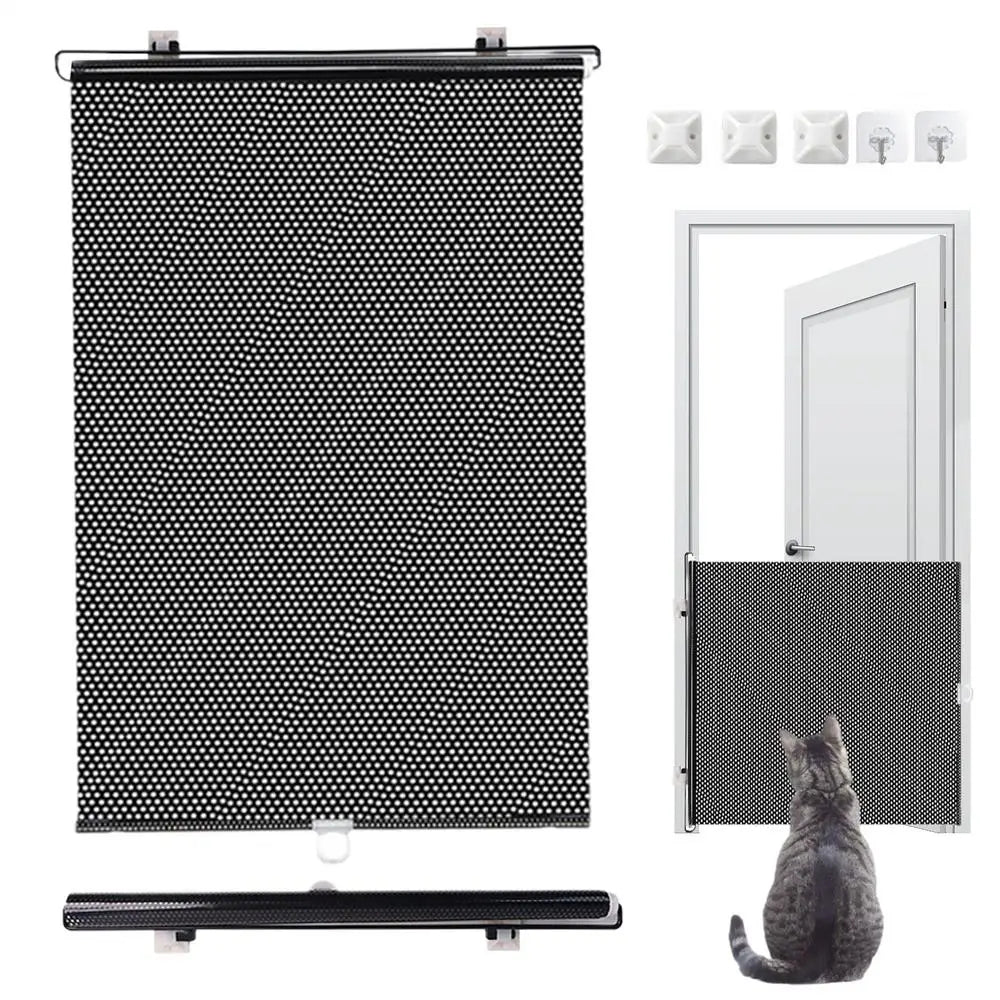 Dog Gate Retractable Pet Safety Gate Wide Pet Isolation Gate Indoor Mesh Fence for Dogs And kitten for Doorway Stairs Balcony