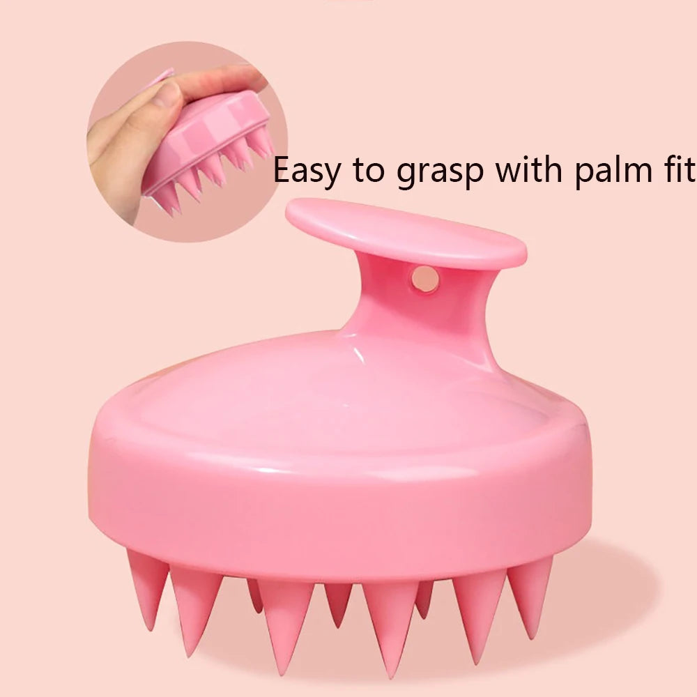 Silicone Scalp Scrubber Hair Shampoo Brush, Head Scrubber Hair Wash Brush Cleansing Dandruff Brush