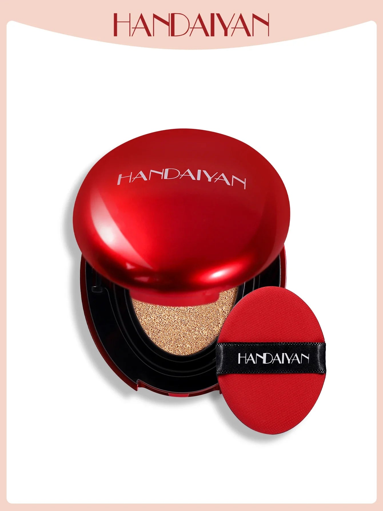 HANDAIYAN 5Color Red Box Concealer Cushion For Easy Application And Long-Lasting Skin Touching Face With Puff For Women's Makeup
