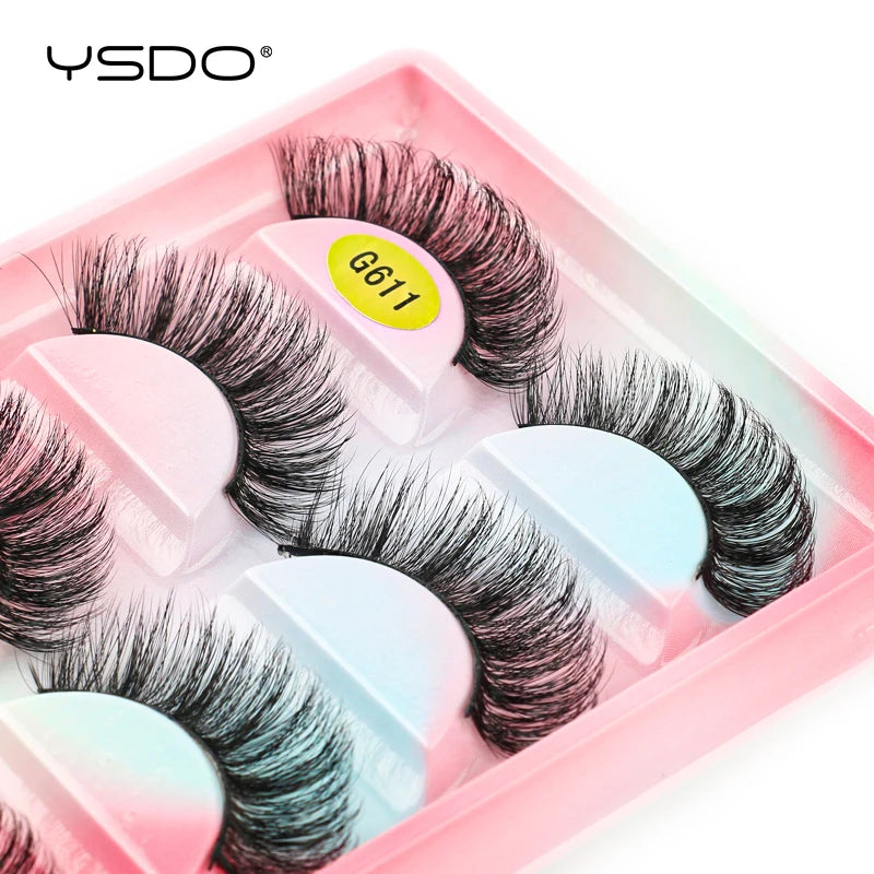 YSDO 5 pairs eyelashes makeup mink strip lashes dramatic eyelashes faux cils natural false eyelashes extension 3d mink eyelashes