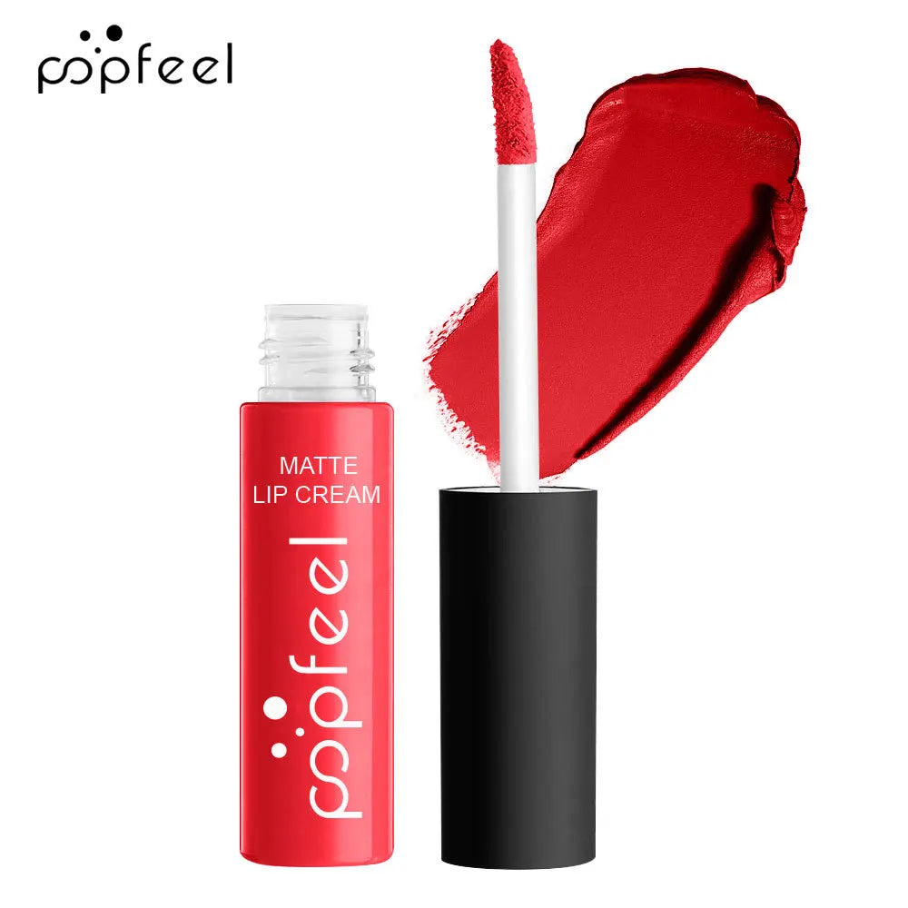 New 12 Color Liquid Waterproof Elegant Matte Smooth Lipstick Lip Stick Lipgloss Long Lasting Sexy Nude Lip Gloss P128#