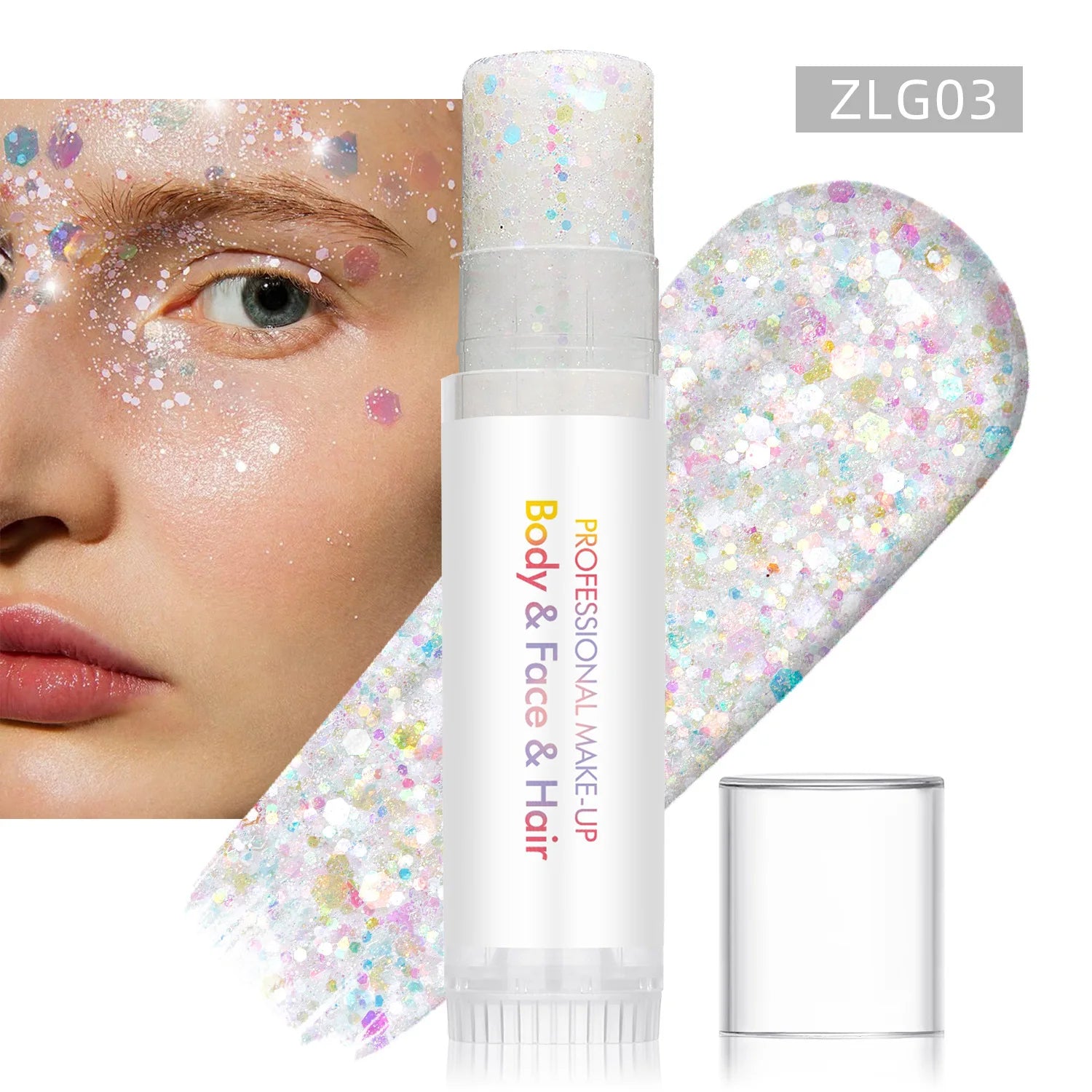 New Body Glitter Stick Face Painting Sequins Gel Mermaid Chunky Glitter Glue for Carnival Hair Body Eye shadow Makeup