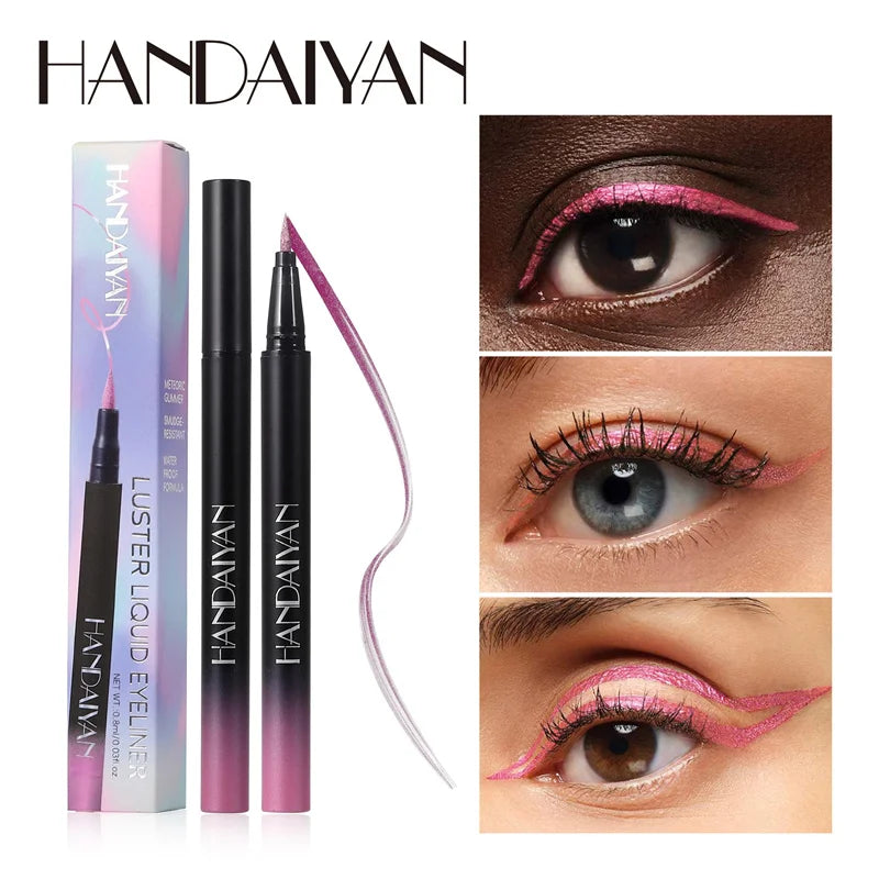 Glitter Liquid Eyeliner Pencil Waterproof Purple Pink Blue Eye Liner Pen Long Lasting Quickily Drying Eyes Makeup Cosmetics