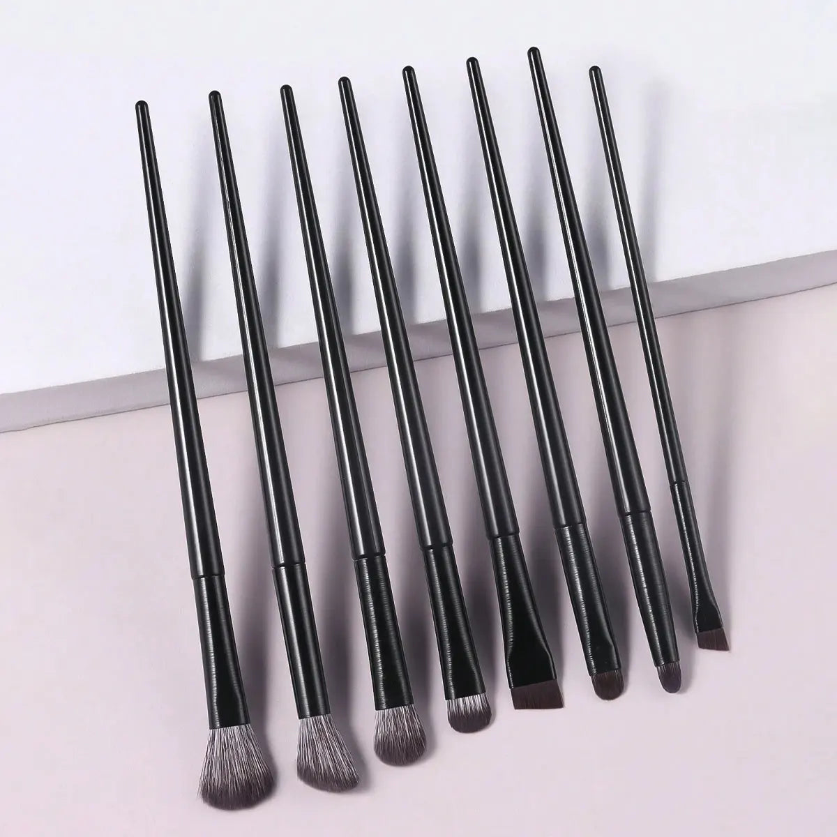 8pcs/Set Black Portable Eye Shadow Makeup Brush Kit