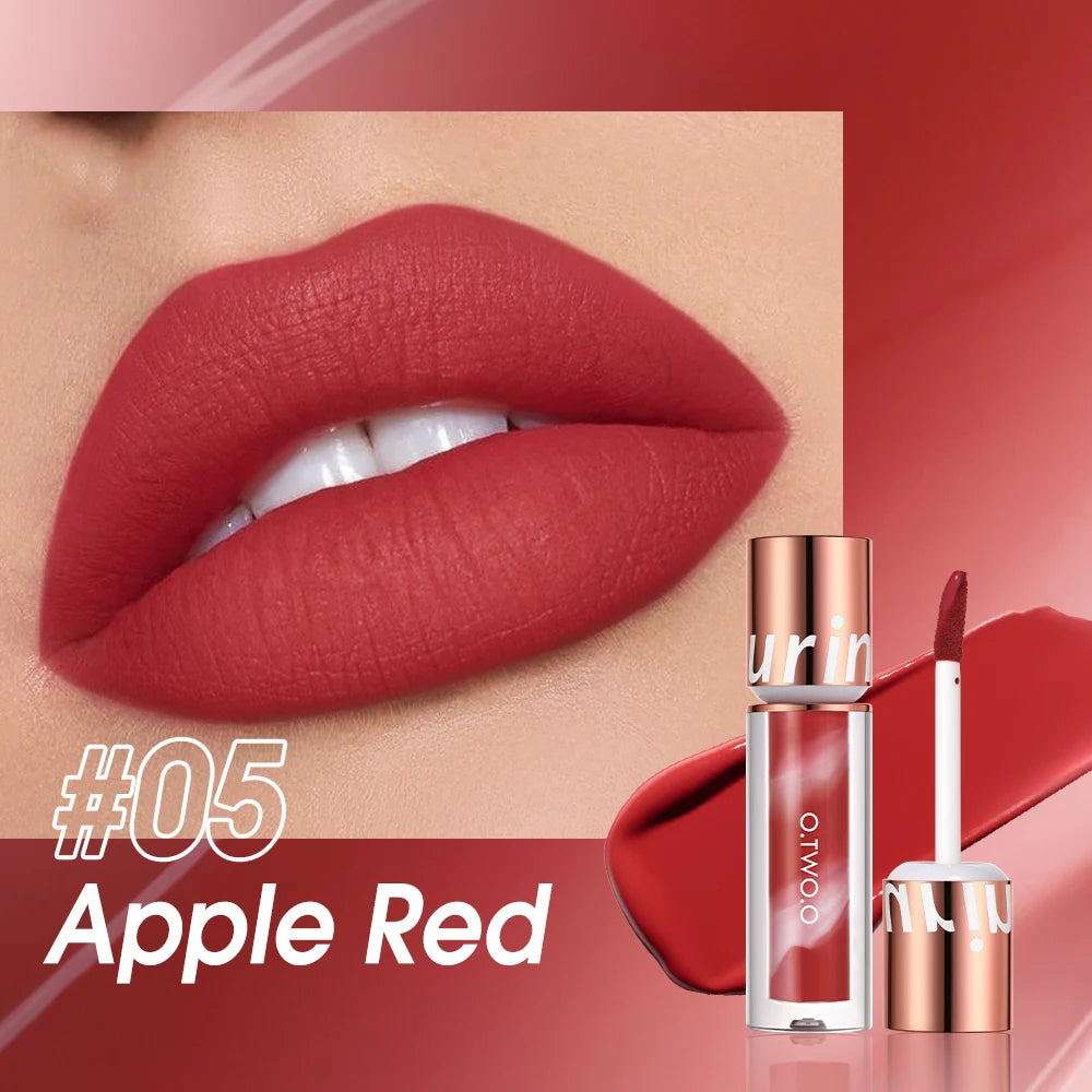 O.TWO.O Newest Lipstick Waterproof Makeup Lip gloss Rose Rouge Silk Liptint Matte Sexy Red Lip Stain Liquid Lipgloss