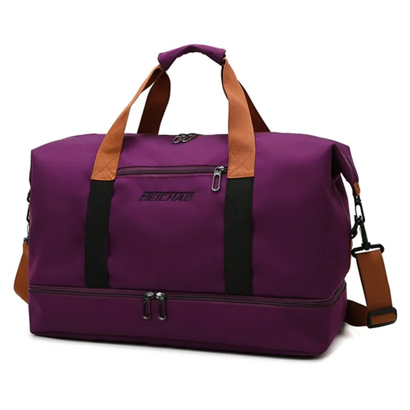 Fashion Travel Bags For Women Large Capacity Men's Sports bag Waterproof Weekend Sac Voyage Female Messenger Bag Dry And Wet