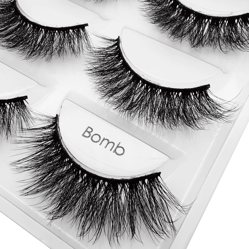 YSDO 3/5 Pairs 3D Mink False EyeLashes Winged Lashes Thick EyeLashes Makeup Fake EyeLashes Volume Lash Dramatic Mink EyeLashes