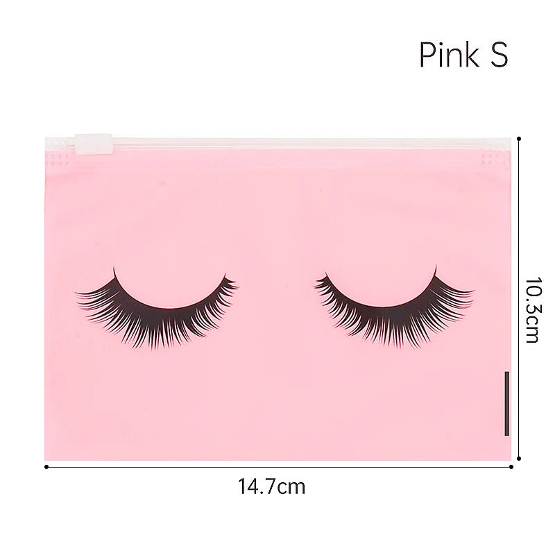 10pcs Eyelash Aftercare Bags With Zipper Toiletry Makeup Pouch Cosmetic Travel Beauty Tool Packaging Lash Extension Supplies