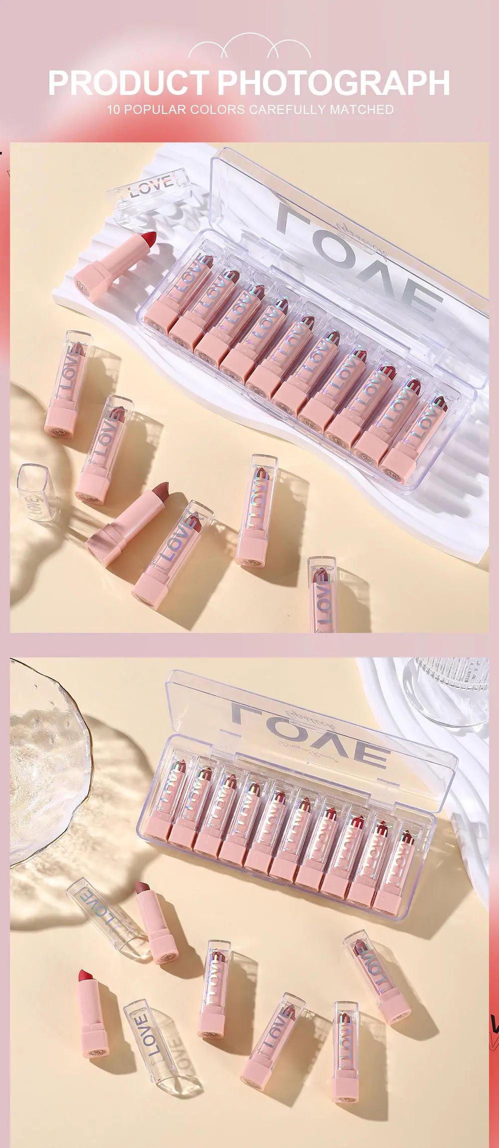 10 PCS Matte Lipstick Kit Free Shipping lip gloss Korean cosmetics LIpgloss Makeup for women Lip pencil cheap make up Beauty