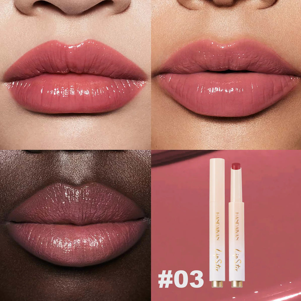 HANDAIYAN 8-color hydrating mirror color pressed lipstick pencil pearl long-lasting moisturizing hydrating lipstick pen