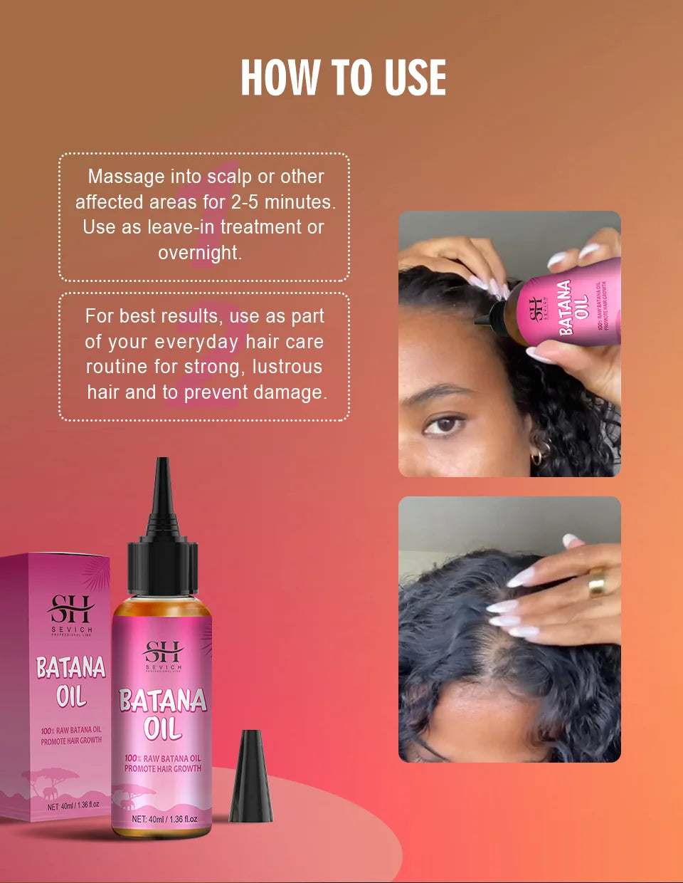 Batana Hair Growth Oil Anti Hair Loss Set Traction Alopecia Treatment Shampoo Nourishing Anti Hair Break Conditioner Hair Care