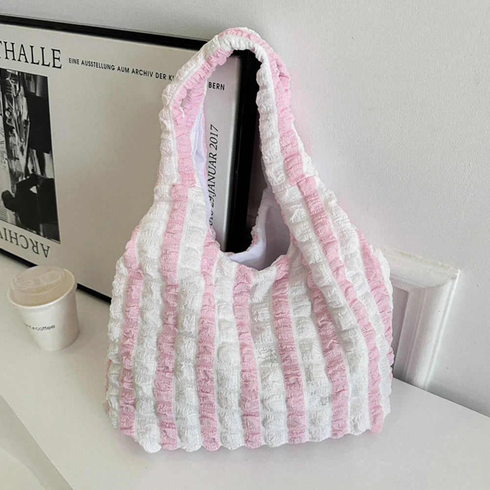 Elegant Handbag Pleated Cloud Bag Female Candy Color Large Capacity Shoulder Bag Handbags Shopping Girls Pouch Tote Bolsas