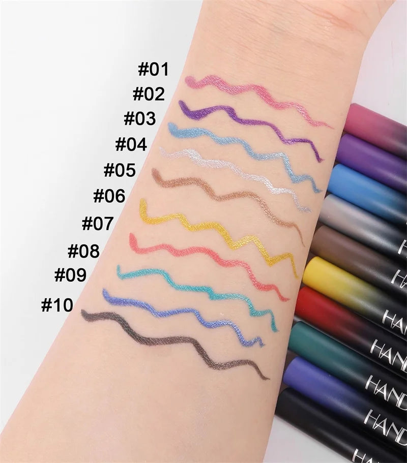 Glitter Liquid Eyeliner Pencil Waterproof Purple Pink Blue Eye Liner Pen Long Lasting Quickily Drying Eyes Makeup Cosmetics