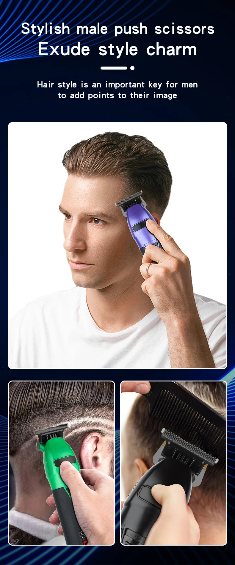 Hair Clipper Electric Hair Trimmer for Men Wireless Barber Trimmer Electric Shaver Professional Men's Hair Cutting Machine