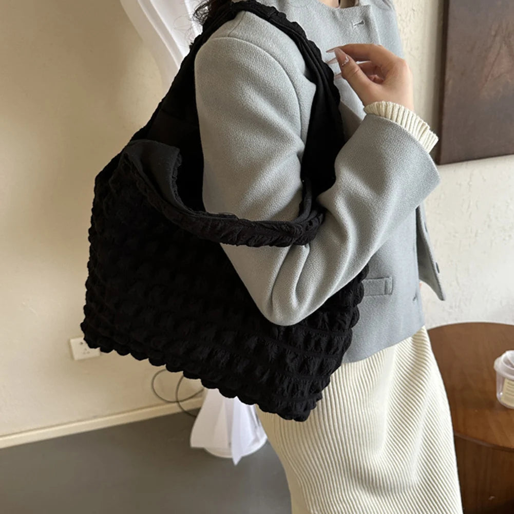 Elegant Handbag Pleated Cloud Bag Female Candy Color Large Capacity Shoulder Bag Handbags Shopping Girls Pouch Tote Bolsas