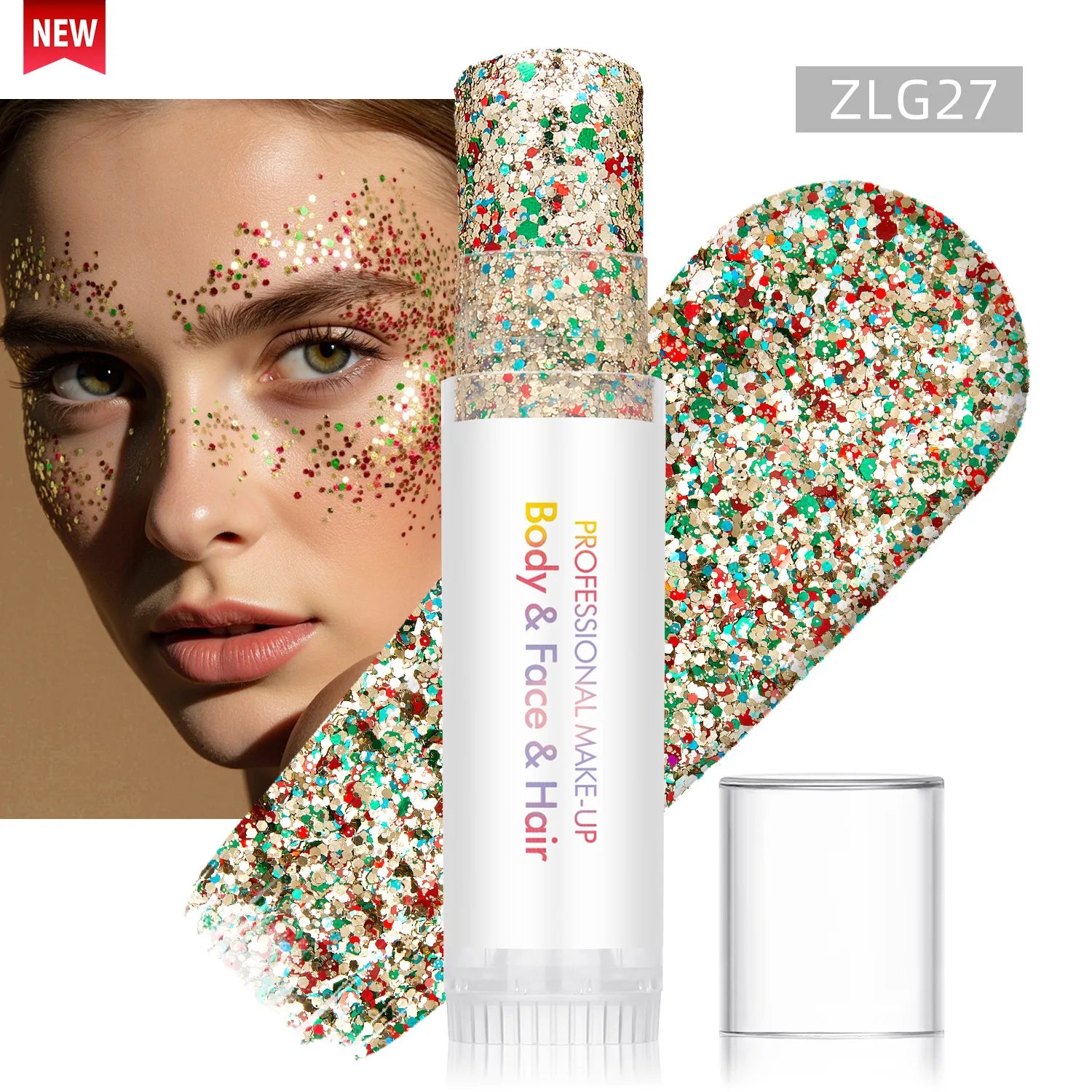 New Body Glitter Stick Face Painting Sequins Gel Mermaid Chunky Glitter Glue for Carnival Hair Body Eye shadow Makeup