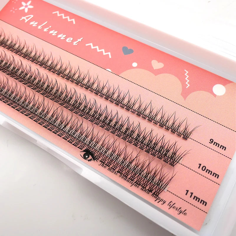 120 Clusters Fishtail Eyelashes Natural Grafted Eyelashes Professional Eyelash Extension Makeup A-Type Eyelashes Fairy Eyelashes